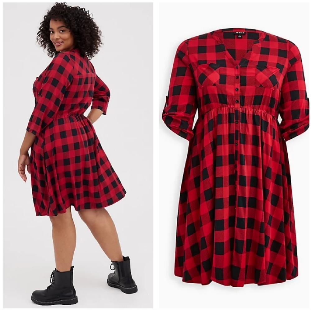 Torrid Plaid Challis Dress